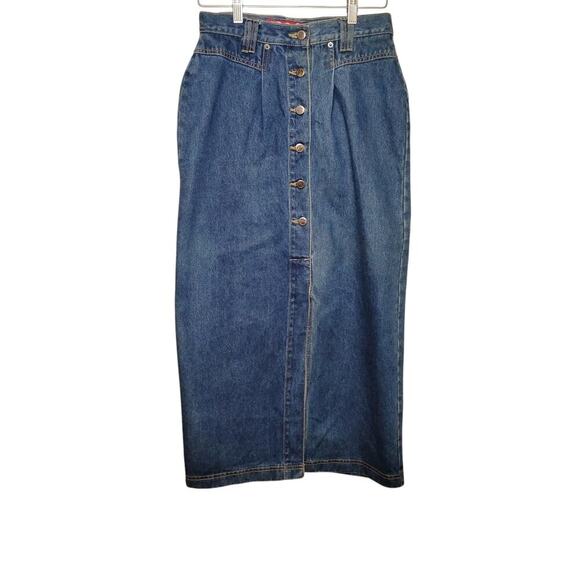 Vintage No Excuses Maxi Denim Skirt, 7/840 - Picture 1 of 8